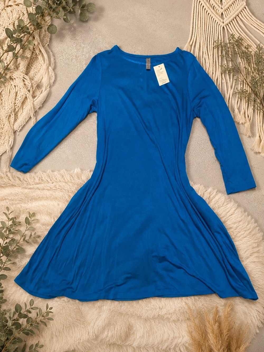 Long Sleeve Blue Dress